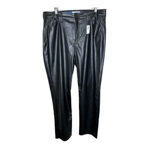 Old Navy OG Loose High Rise Faux Leather Pants Size 18 Tall Black New